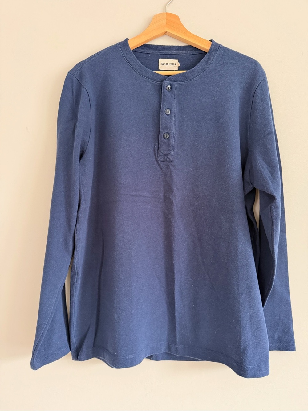 Taylor Stitch Navy Long-Sleeve Henley Tee
